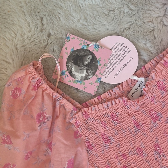 NWT LOVE SHACK FANCY DRESS PINK FLORAL - Picture 4 of 6